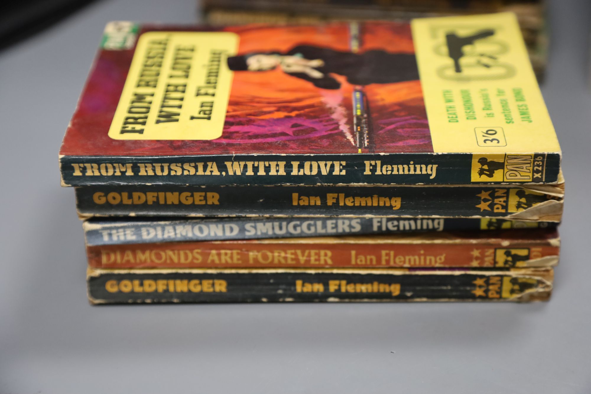 Fleming, Ian. (James Bond). A Collection of Pan Paperbacks, includes Casino Royale, 2nd printing; Thunderball, 1st printing; The Spy